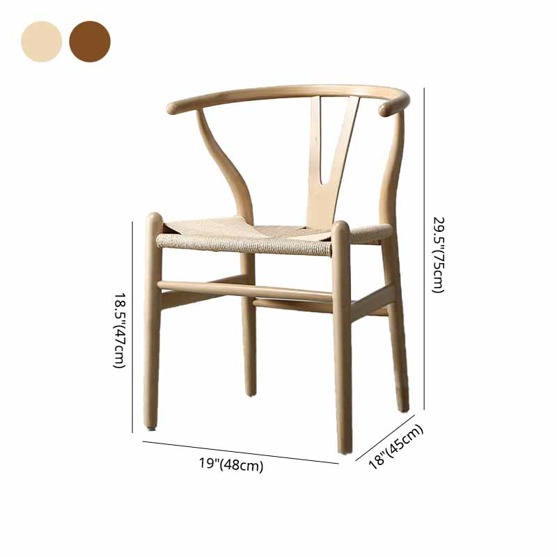 Contemporary Restaurant Wishbone Arm Chair Natural Solid Wood Dining Chair Clearhalo ' kitchen&dining_furn' 'Dining Chairs' 'Dining Tables & Seating' 'dining_chair' 'furn' 'furn_dining_chair' 'Furniture' 'furniture_dining_chair' 'Kitchen & Dining Furniture' 'kitchen' 4330940
