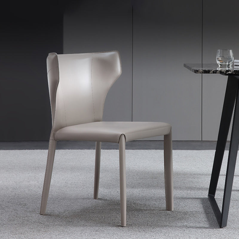 Designer Style Restaurant Wingback Side Chair Saddle Leather Dining Chair Clearhalo ' kitchen&dining_furn' 'Dining Chairs' 'Dining Tables & Seating' 'dining_chair' 'furn' 'furn_dining_chair' 'Furniture' 'furniture_dining_chair' 'Kitchen & Dining Furniture' 'kitchen' 4330948