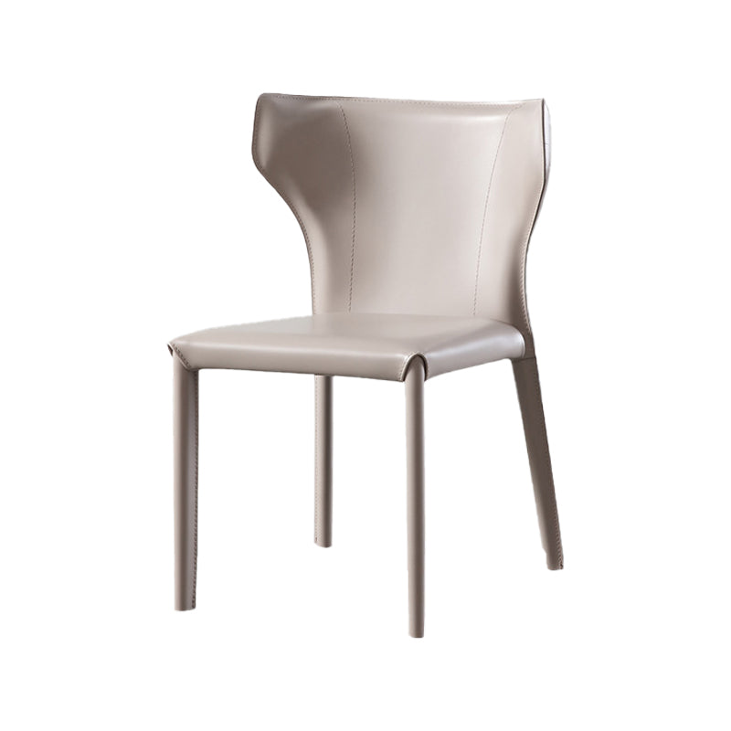 Designer Style Restaurant Wingback Side Chair Saddle Leather Dining Chair Clearhalo ' kitchen&dining_furn' 'Dining Chairs' 'Dining Tables & Seating' 'dining_chair' 'furn' 'furn_dining_chair' 'Furniture' 'furniture_dining_chair' 'Kitchen & Dining Furniture' 'kitchen' 4330949