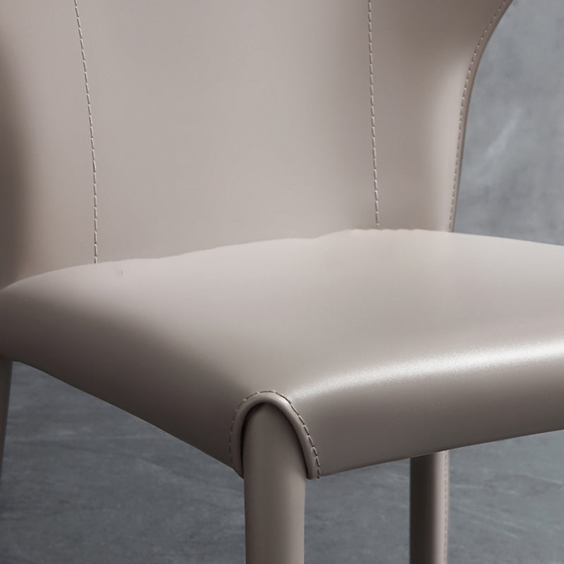 Designer Style Restaurant Wingback Side Chair Saddle Leather Dining Chair Clearhalo ' kitchen&dining_furn' 'Dining Chairs' 'Dining Tables & Seating' 'dining_chair' 'furn' 'furn_dining_chair' 'Furniture' 'furniture_dining_chair' 'Kitchen & Dining Furniture' 'kitchen' 4330950