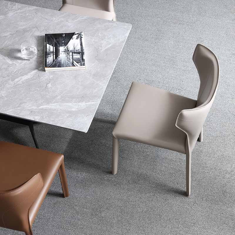 Designer Style Restaurant Wingback Side Chair Saddle Leather Dining Chair Clearhalo ' kitchen&dining_furn' 'Dining Chairs' 'Dining Tables & Seating' 'dining_chair' 'furn' 'furn_dining_chair' 'Furniture' 'furniture_dining_chair' 'Kitchen & Dining Furniture' 'kitchen' 4330954