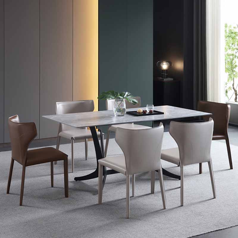 Designer Style Restaurant Wingback Side Chair Saddle Leather Dining Chair Clearhalo ' kitchen&dining_furn' 'Dining Chairs' 'Dining Tables & Seating' 'dining_chair' 'furn' 'furn_dining_chair' 'Furniture' 'furniture_dining_chair' 'Kitchen & Dining Furniture' 'kitchen' 4330956