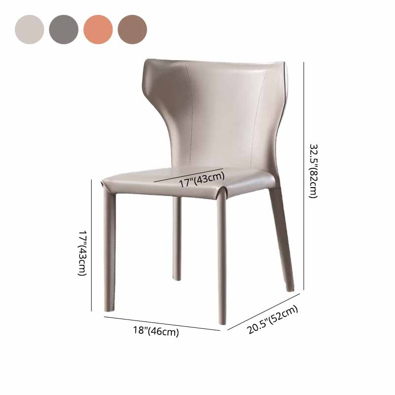 Designer Style Restaurant Wingback Side Chair Saddle Leather Dining Chair Clearhalo ' kitchen&dining_furn' 'Dining Chairs' 'Dining Tables & Seating' 'dining_chair' 'furn' 'furn_dining_chair' 'Furniture' 'furniture_dining_chair' 'Kitchen & Dining Furniture' 'kitchen' 4330958