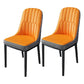 Nordic Style Kitchen Metal Dining Chair Dining Parsons Armless Side Chairs Orange-Gray 2 Piece Set Black Clearhalo ' kitchen&dining_furn' 'Dining Chairs' 'Dining Tables & Seating' 'dining_chair' 'furn' 'furn_dining_chair' 'Furniture' 'furniture_dining_chair' 'Kitchen & Dining Furniture' 'kitchen' 4330992