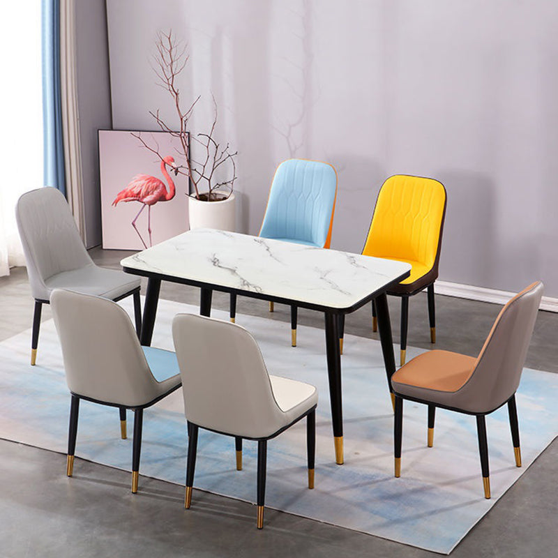 Nordic Style Kitchen Metal Dining Chair Dining Parsons Armless Side Chairs Clearhalo ' kitchen&dining_furn' 'Dining Chairs' 'Dining Tables & Seating' 'dining_chair' 'furn' 'furn_dining_chair' 'Furniture' 'furniture_dining_chair' 'Kitchen & Dining Furniture' 'kitchen' 4331001