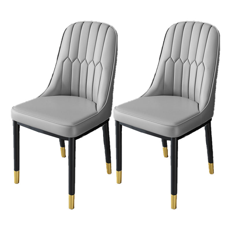 Nordic Style Kitchen Metal Dining Chair Dining Parsons Armless Side Chairs Grey 2 Piece Set Black Gold Clearhalo ' kitchen&dining_furn' 'Dining Chairs' 'Dining Tables & Seating' 'dining_chair' 'furn' 'furn_dining_chair' 'Furniture' 'furniture_dining_chair' 'Kitchen & Dining Furniture' 'kitchen' 4331002