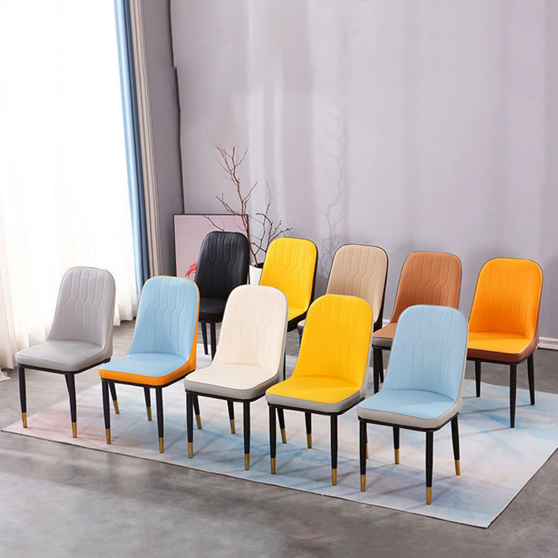 Nordic Style Kitchen Metal Dining Chair Dining Parsons Armless Side Chairs Clearhalo ' kitchen&dining_furn' 'Dining Chairs' 'Dining Tables & Seating' 'dining_chair' 'furn' 'furn_dining_chair' 'Furniture' 'furniture_dining_chair' 'Kitchen & Dining Furniture' 'kitchen' 4331010