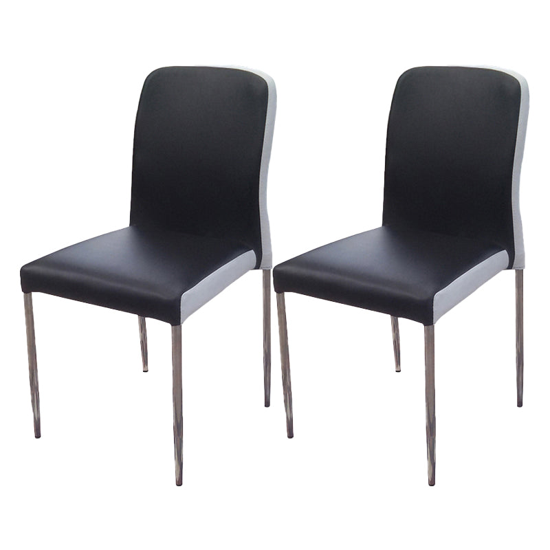 Modern Style Dining Chairs Armless Side Chair with Metal Legs for Kitchen Black White 2 Piece Set Clearhalo ' kitchen&dining_furn' 'Dining Chairs' 'Dining Tables & Seating' 'dining_chair' 'furn' 'furn_dining_chair' 'Furniture' 'furniture_dining_chair' 'Kitchen & Dining Furniture' 'kitchen' 4331019
