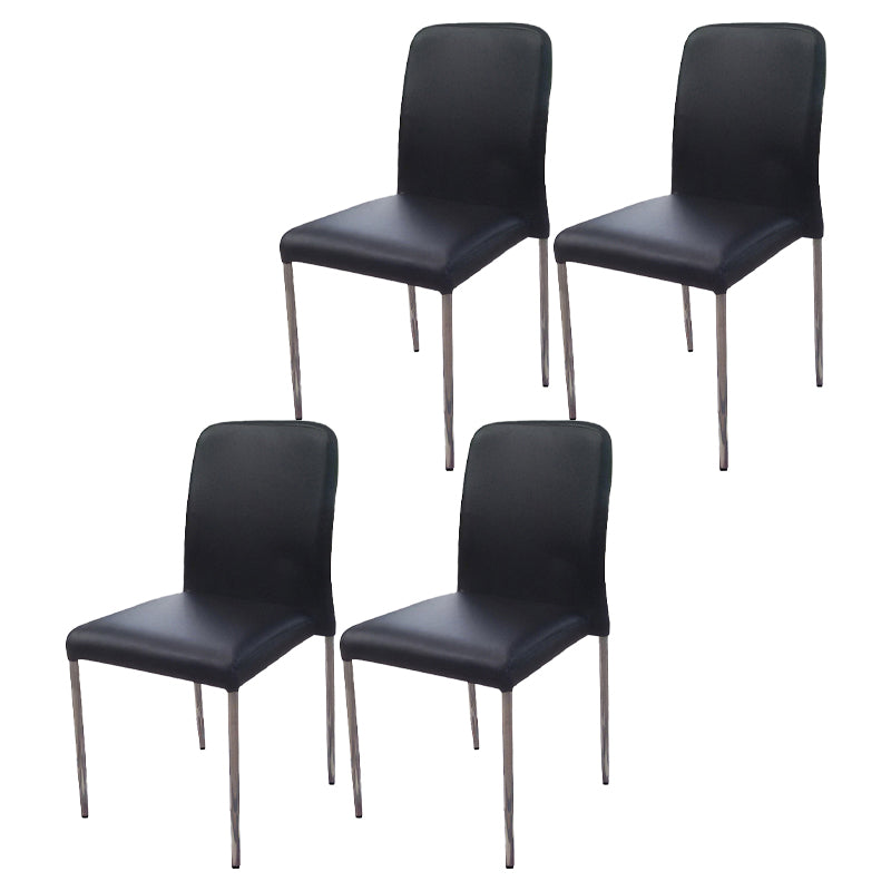 Modern Style Dining Chairs Armless Side Chair with Metal Legs for Kitchen Black 4 Piece Set Clearhalo ' kitchen&dining_furn' 'Dining Chairs' 'Dining Tables & Seating' 'dining_chair' 'furn' 'furn_dining_chair' 'Furniture' 'furniture_dining_chair' 'Kitchen & Dining Furniture' 'kitchen' 4331025