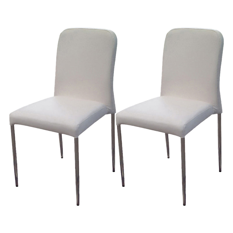 Modern Style Dining Chairs Armless Side Chair with Metal Legs for Kitchen White 2 Piece Set Clearhalo ' kitchen&dining_furn' 'Dining Chairs' 'Dining Tables & Seating' 'dining_chair' 'furn' 'furn_dining_chair' 'Furniture' 'furniture_dining_chair' 'Kitchen & Dining Furniture' 'kitchen' 4331027