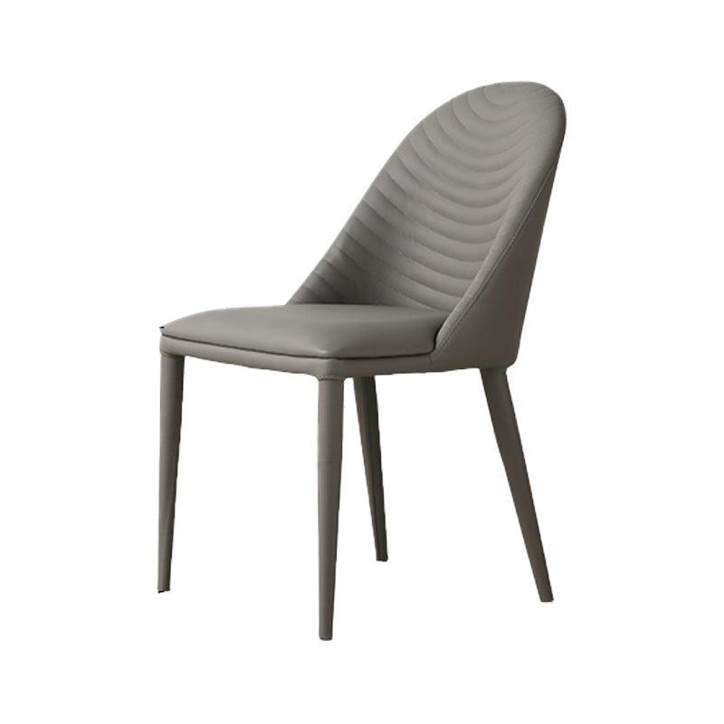 Modern Style Dining Chairs Kitchen Armless Side Chairs with Metal Legs Grey 1 Piece Clearhalo ' kitchen&dining_furn' 'Dining Chairs' 'Dining Tables & Seating' 'dining_chair' 'furn' 'furn_dining_chair' 'Furniture' 'furniture_dining_chair' 'Kitchen & Dining Furniture' 'kitchen' 4331037