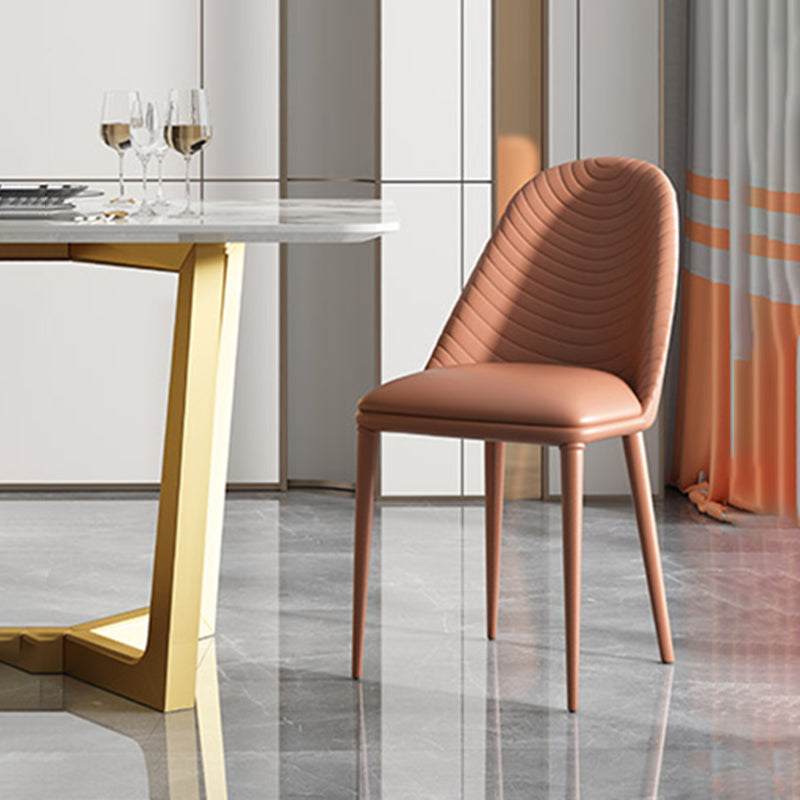 Modern Style Dining Chairs Kitchen Armless Side Chairs with Metal Legs Clearhalo ' kitchen&dining_furn' 'Dining Chairs' 'Dining Tables & Seating' 'dining_chair' 'furn' 'furn_dining_chair' 'Furniture' 'furniture_dining_chair' 'Kitchen & Dining Furniture' 'kitchen' 4331038