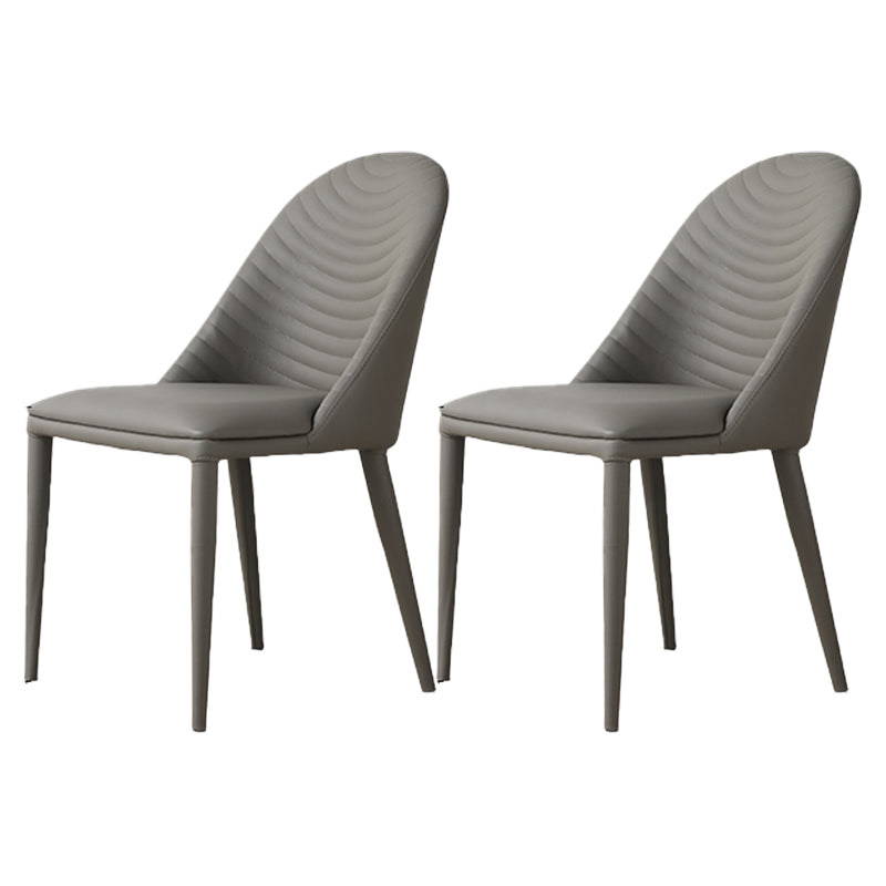 Modern Style Dining Chairs Kitchen Armless Side Chairs with Metal Legs Grey 2 Piece Set Clearhalo ' kitchen&dining_furn' 'Dining Chairs' 'Dining Tables & Seating' 'dining_chair' 'furn' 'furn_dining_chair' 'Furniture' 'furniture_dining_chair' 'Kitchen & Dining Furniture' 'kitchen' 4331040