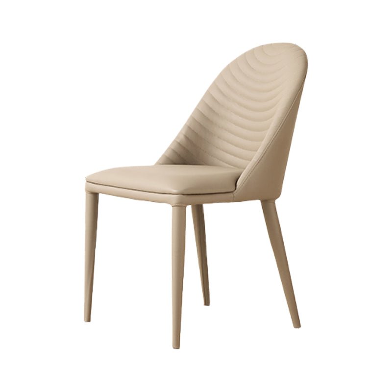 Modern Style Dining Chairs Kitchen Armless Side Chairs with Metal Legs Off-White 1 Piece Clearhalo ' kitchen&dining_furn' 'Dining Chairs' 'Dining Tables & Seating' 'dining_chair' 'furn' 'furn_dining_chair' 'Furniture' 'furniture_dining_chair' 'Kitchen & Dining Furniture' 'kitchen' 4331043