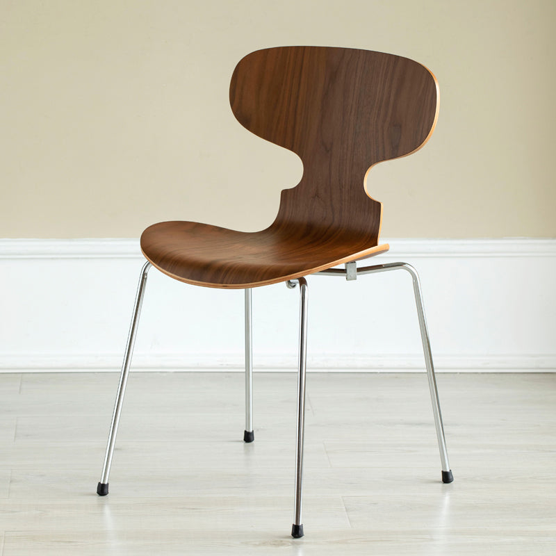 Industrial Style Metal Dining Chair Kitchen Dining Armless Side Chairs Walnut 1 Piece Clearhalo ' kitchen&dining_furn' 'Dining Chairs' 'Dining Tables & Seating' 'dining_chair' 'furn' 'furn_dining_chair' 'Furniture' 'furniture_dining_chair' 'Kitchen & Dining Furniture' 'kitchen' 4331055