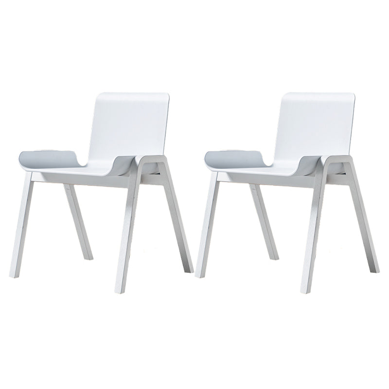 Contemporary Style Dining Chair Kitchen Armless Side Chair with Wooden Legs White 2 Piece Set Clearhalo ' kitchen&dining_furn' 'Dining Chairs' 'Dining Tables & Seating' 'dining_chair' 'furn' 'furn_dining_chair' 'Furniture' 'furniture_dining_chair' 'Kitchen & Dining Furniture' 'kitchen' 4331070