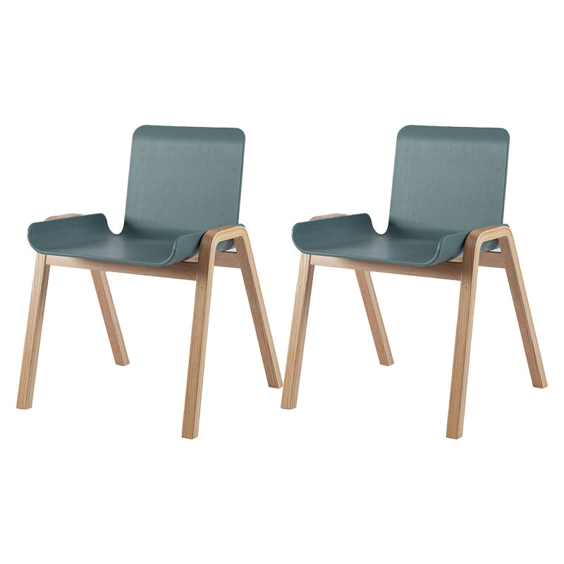 Contemporary Style Dining Chair Kitchen Armless Side Chair with Wooden Legs Navy 2 Piece Set Clearhalo ' kitchen&dining_furn' 'Dining Chairs' 'Dining Tables & Seating' 'dining_chair' 'furn' 'furn_dining_chair' 'Furniture' 'furniture_dining_chair' 'Kitchen & Dining Furniture' 'kitchen' 4331073