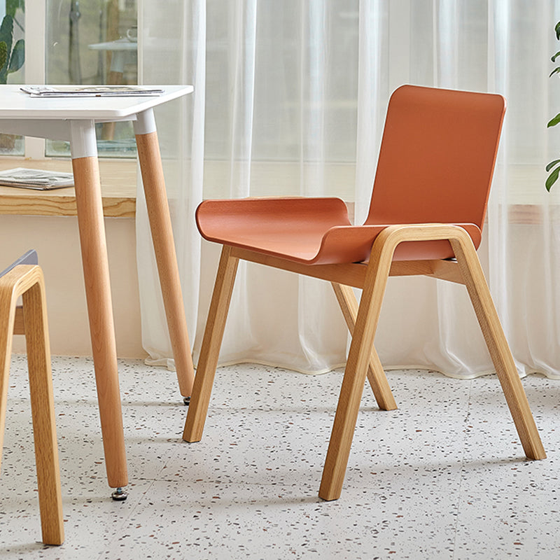 Contemporary Style Dining Chair Kitchen Armless Side Chair with Wooden Legs Clearhalo ' kitchen&dining_furn' 'Dining Chairs' 'Dining Tables & Seating' 'dining_chair' 'furn' 'furn_dining_chair' 'Furniture' 'furniture_dining_chair' 'Kitchen & Dining Furniture' 'kitchen' 4331080