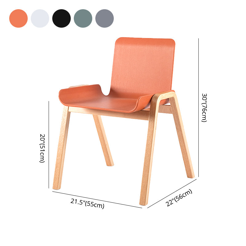 Contemporary Style Dining Chair Kitchen Armless Side Chair with Wooden Legs Clearhalo ' kitchen&dining_furn' 'Dining Chairs' 'Dining Tables & Seating' 'dining_chair' 'furn' 'furn_dining_chair' 'Furniture' 'furniture_dining_chair' 'Kitchen & Dining Furniture' 'kitchen' 4331084