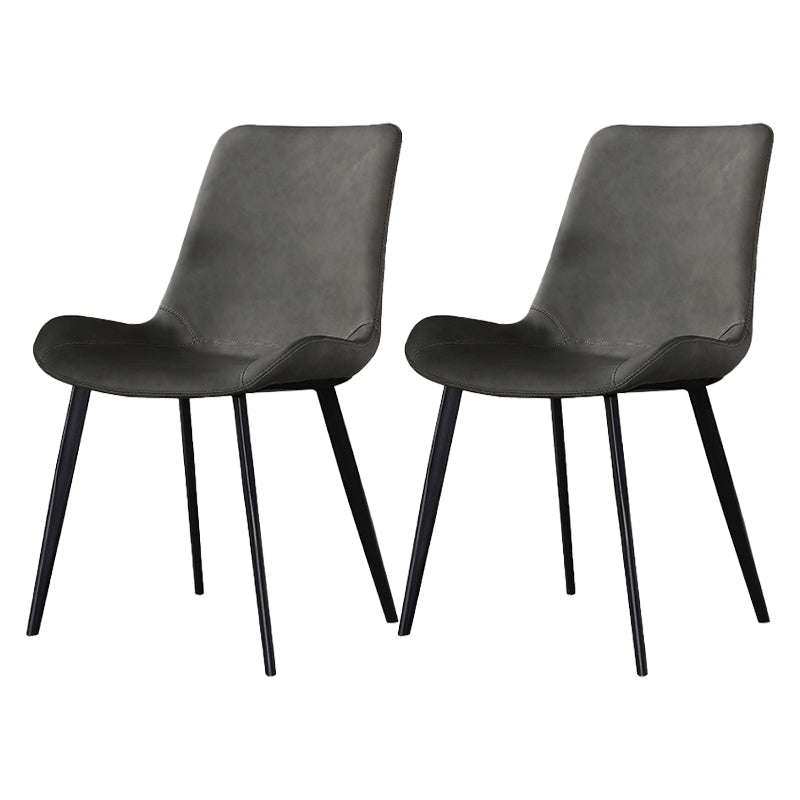 Modern Style Dining Chairs Armless Side Chairs with Metal Legs for Kitchen Grey 2 Piece Set Clearhalo ' kitchen&dining_furn' 'Dining Chairs' 'Dining Tables & Seating' 'dining_chair' 'furn' 'furn_dining_chair' 'Furniture' 'furniture_dining_chair' 'Kitchen & Dining Furniture' 'kitchen' 4331086