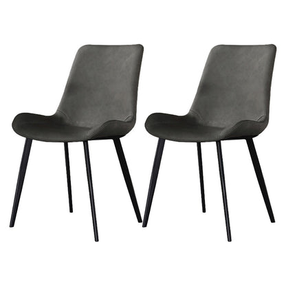 Modern Style Dining Chairs Armless Side Chairs with Metal Legs for Kitchen Grey 2 Piece Set Clearhalo ' kitchen&dining_furn' 'Dining Chairs' 'Dining Tables & Seating' 'dining_chair' 'furn' 'furn_dining_chair' 'Furniture' 'furniture_dining_chair' 'Kitchen & Dining Furniture' 'kitchen' 4331086