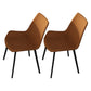 Modern Style Dining Chairs Armless Side Chairs with Metal Legs for Kitchen Orange 2 Piece Set Clearhalo ' kitchen&dining_furn' 'Dining Chairs' 'Dining Tables & Seating' 'dining_chair' 'furn' 'furn_dining_chair' 'Furniture' 'furniture_dining_chair' 'Kitchen & Dining Furniture' 'kitchen' 4331087