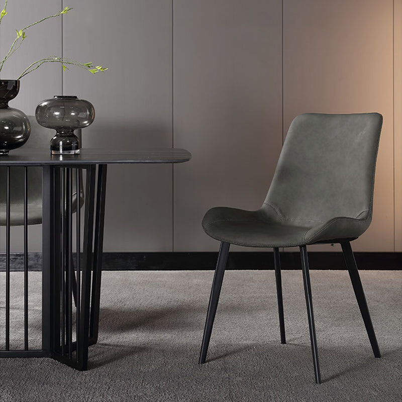 Modern Style Dining Chairs Armless Side Chairs with Metal Legs for Kitchen Clearhalo ' kitchen&dining_furn' 'Dining Chairs' 'Dining Tables & Seating' 'dining_chair' 'furn' 'furn_dining_chair' 'Furniture' 'furniture_dining_chair' 'Kitchen & Dining Furniture' 'kitchen' 4331089