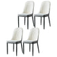 Contemporary Style Dining Chairs Metal Armless Side Parsons Chair for Kitchen Off-White 4 Piece Set Clearhalo ' kitchen&dining_furn' 'Dining Chairs' 'Dining Tables & Seating' 'dining_chair' 'furn' 'furn_dining_chair' 'Furniture' 'furniture_dining_chair' 'Kitchen & Dining Furniture' 'kitchen' 4331107