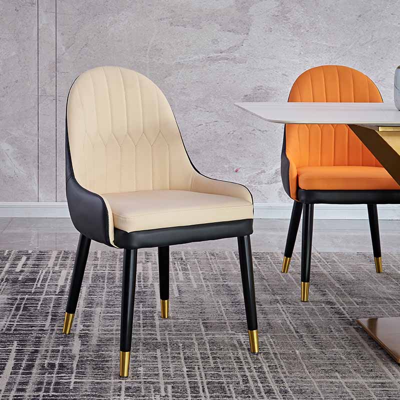 Contemporary Style Dining Chairs Metal Arm Side Parsons Chair for Kitchen Clearhalo ' kitchen&dining_furn' 'Dining Chairs' 'Dining Tables & Seating' 'dining_chair' 'furn' 'furn_dining_chair' 'Furniture' 'furniture_dining_chair' 'Kitchen & Dining Furniture' 'kitchen' 4331113