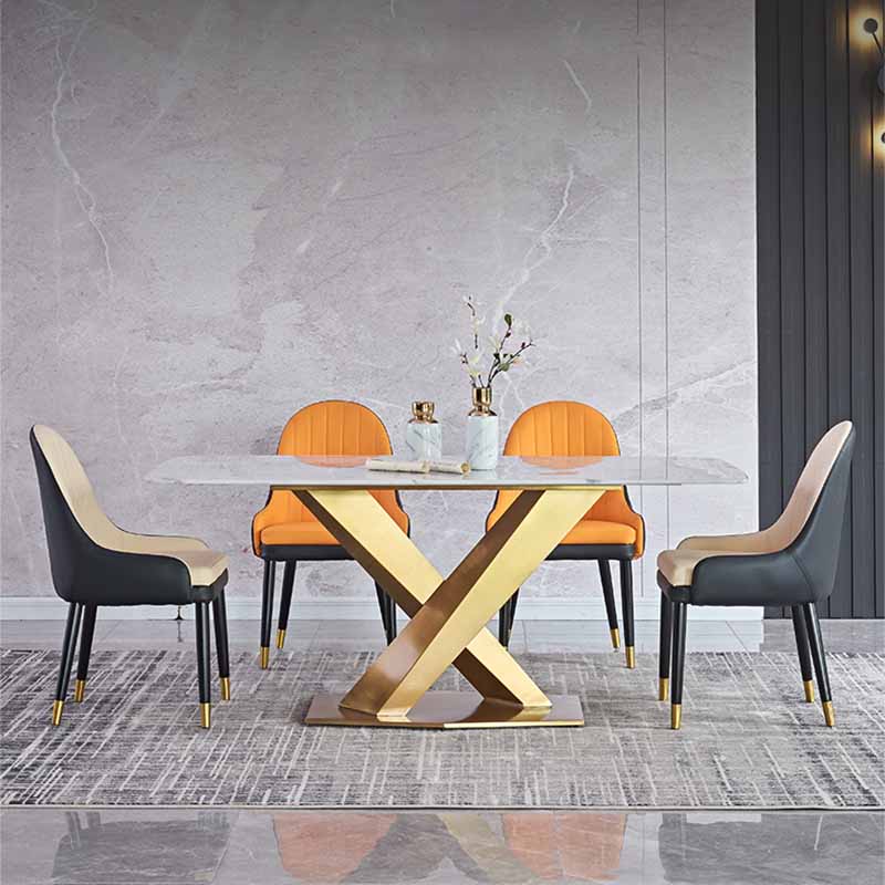 Contemporary Style Dining Chairs Metal Arm Side Parsons Chair for Kitchen Clearhalo ' kitchen&dining_furn' 'Dining Chairs' 'Dining Tables & Seating' 'dining_chair' 'furn' 'furn_dining_chair' 'Furniture' 'furniture_dining_chair' 'Kitchen & Dining Furniture' 'kitchen' 4331116