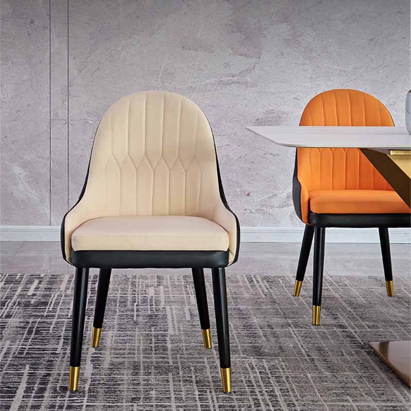 Contemporary Style Dining Chairs Metal Arm Side Parsons Chair for Kitchen Clearhalo ' kitchen&dining_furn' 'Dining Chairs' 'Dining Tables & Seating' 'dining_chair' 'furn' 'furn_dining_chair' 'Furniture' 'furniture_dining_chair' 'Kitchen & Dining Furniture' 'kitchen' 4331117