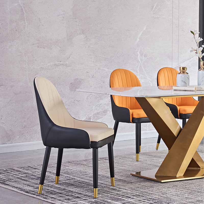 Contemporary Style Dining Chairs Metal Arm Side Parsons Chair for Kitchen Clearhalo ' kitchen&dining_furn' 'Dining Chairs' 'Dining Tables & Seating' 'dining_chair' 'furn' 'furn_dining_chair' 'Furniture' 'furniture_dining_chair' 'Kitchen & Dining Furniture' 'kitchen' 4331118