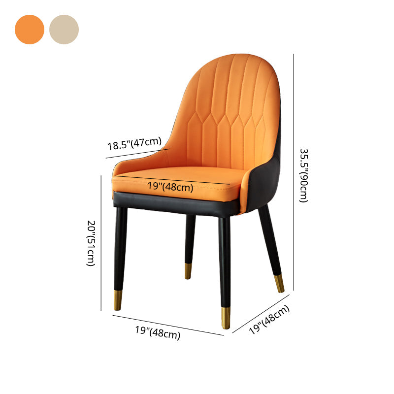 Contemporary Style Dining Chairs Metal Arm Side Parsons Chair for Kitchen Clearhalo ' kitchen&dining_furn' 'Dining Chairs' 'Dining Tables & Seating' 'dining_chair' 'furn' 'furn_dining_chair' 'Furniture' 'furniture_dining_chair' 'Kitchen & Dining Furniture' 'kitchen' 4331125