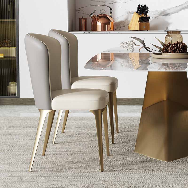 Contemporary Style Dining Chairs Metal Armless Side Parsons Chairs for Kitchen Clearhalo ' kitchen&dining_furn' 'Dining Chairs' 'Dining Tables & Seating' 'dining_chair' 'furn' 'furn_dining_chair' 'Furniture' 'furniture_dining_chair' 'Kitchen & Dining Furniture' 'kitchen' 4331131
