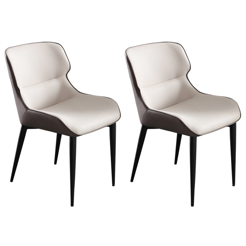 Indoor Industrial Arm Chair Metal Wingback Upholstered Dining Room Chair Gray-White 2 Piece Set Clearhalo ' kitchen&dining_furn' 'Dining Chairs' 'Dining Tables & Seating' 'dining_chair' 'furn' 'furn_dining_chair' 'Furniture' 'furniture_dining_chair' 'Kitchen & Dining Furniture' 'kitchen' 4331154