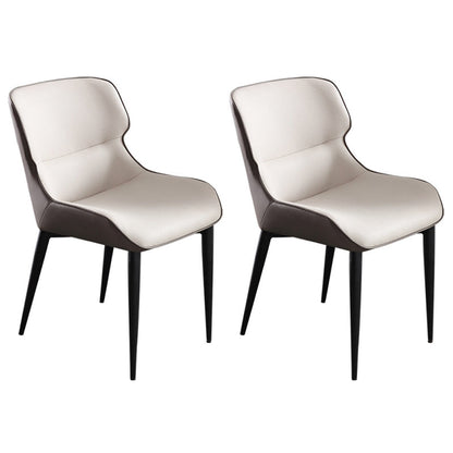 Indoor Industrial Arm Chair Metal Wingback Upholstered Dining Room Chair Gray-White 2 Piece Set Clearhalo ' kitchen&dining_furn' 'Dining Chairs' 'Dining Tables & Seating' 'dining_chair' 'furn' 'furn_dining_chair' 'Furniture' 'furniture_dining_chair' 'Kitchen & Dining Furniture' 'kitchen' 4331154