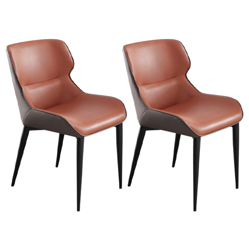 Indoor Industrial Arm Chair Metal Wingback Upholstered Dining Room Chair Orange 2 Piece Set Clearhalo ' kitchen&dining_furn' 'Dining Chairs' 'Dining Tables & Seating' 'dining_chair' 'furn' 'furn_dining_chair' 'Furniture' 'furniture_dining_chair' 'Kitchen & Dining Furniture' 'kitchen' 4331159