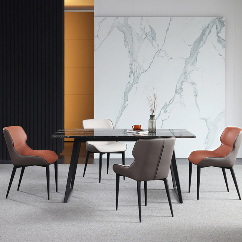 Indoor Industrial Arm Chair Metal Wingback Upholstered Dining Room Chair Clearhalo ' kitchen&dining_furn' 'Dining Chairs' 'Dining Tables & Seating' 'dining_chair' 'furn' 'furn_dining_chair' 'Furniture' 'furniture_dining_chair' 'Kitchen & Dining Furniture' 'kitchen' 4331167