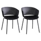 Contemporary Dining Arm Chair Open Back Side Chair with Metal Legs for Kitchen Black 2 Piece Set Clearhalo ' kitchen&dining_furn' 'Dining Chairs' 'Dining Tables & Seating' 'dining_chair' 'furn' 'furn_dining_chair' 'Furniture' 'furniture_dining_chair' 'Kitchen & Dining Furniture' 'kitchen' 4331184
