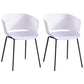 Contemporary Dining Arm Chair Open Back Side Chair with Metal Legs for Kitchen White 2 Piece Set Clearhalo ' kitchen&dining_furn' 'Dining Chairs' 'Dining Tables & Seating' 'dining_chair' 'furn' 'furn_dining_chair' 'Furniture' 'furniture_dining_chair' 'Kitchen & Dining Furniture' 'kitchen' 4331196