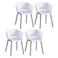 Contemporary Dining Arm Chair Open Back Side Chair with Metal Legs for Kitchen White 4 Piece Set Clearhalo ' kitchen&dining_furn' 'Dining Chairs' 'Dining Tables & Seating' 'dining_chair' 'furn' 'furn_dining_chair' 'Furniture' 'furniture_dining_chair' 'Kitchen & Dining Furniture' 'kitchen' 4331199