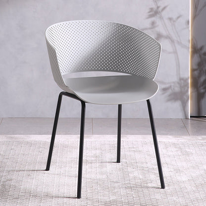 Contemporary Dining Arm Chair Open Back Side Chair with Metal Legs for Kitchen Gray-Green 1 Piece Clearhalo ' kitchen&dining_furn' 'Dining Chairs' 'Dining Tables & Seating' 'dining_chair' 'furn' 'furn_dining_chair' 'Furniture' 'furniture_dining_chair' 'Kitchen & Dining Furniture' 'kitchen' 4331204