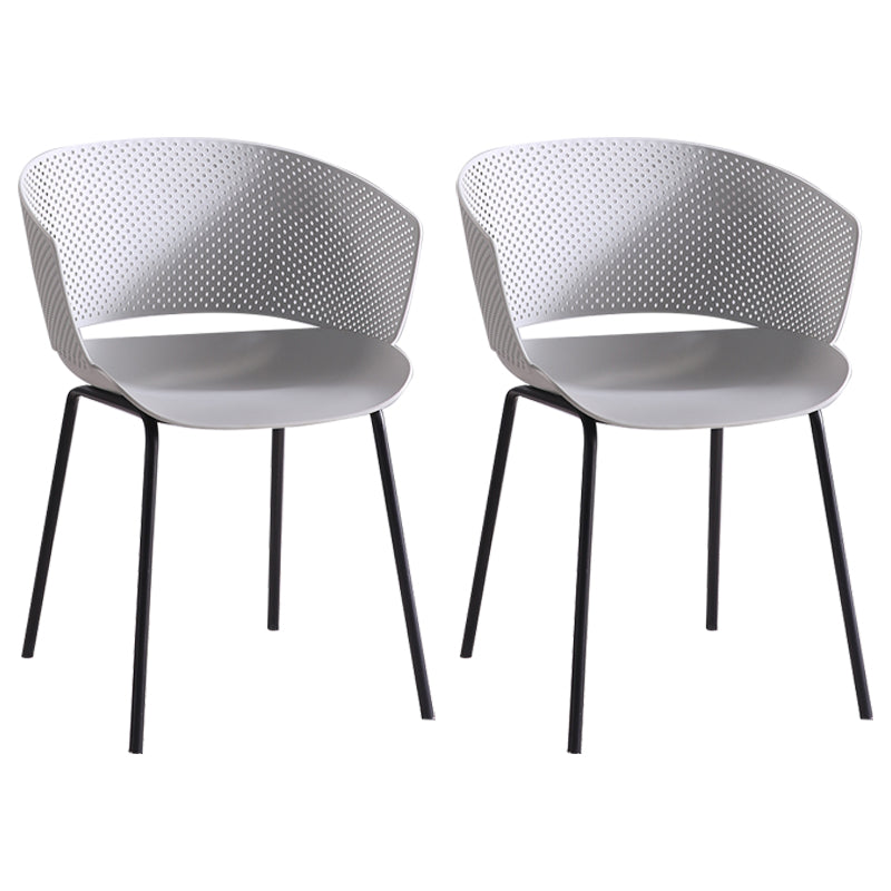 Contemporary Dining Arm Chair Open Back Side Chair with Metal Legs for Kitchen Gray-Green 2 Piece Set Clearhalo ' kitchen&dining_furn' 'Dining Chairs' 'Dining Tables & Seating' 'dining_chair' 'furn' 'furn_dining_chair' 'Furniture' 'furniture_dining_chair' 'Kitchen & Dining Furniture' 'kitchen' 4331205