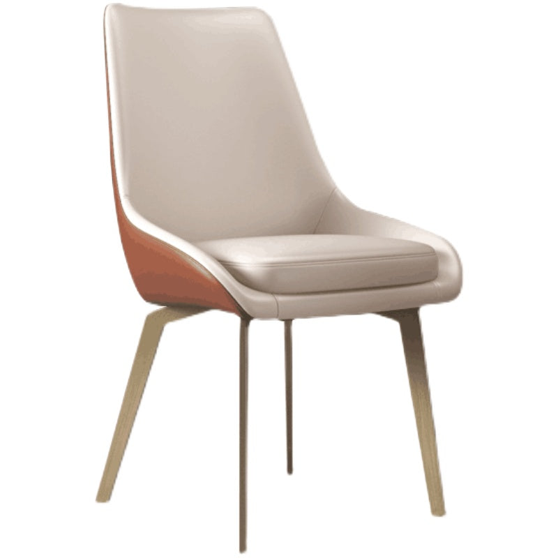 Scandinavian Solid Back Dining Chairs Leather Dining Arm Chairs Clearhalo ' kitchen&dining_furn' 'Dining Chairs' 'Dining Tables & Seating' 'dining_chair' 'furn' 'furn_dining_chair' 'Furniture' 'furniture_dining_chair' 'Kitchen & Dining Furniture' 'kitchen' 4331215