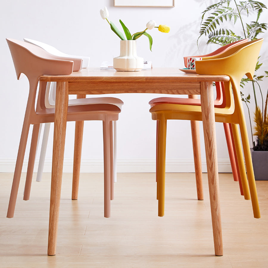Contemporary Plastic Dining Armless Chairs Stackable Open Back Dining Side Chair Clearhalo ' kitchen&dining_furn' 'Dining Chairs' 'Dining Tables & Seating' 'dining_chair' 'furn' 'furn_dining_chair' 'Furniture' 'furniture_dining_chair' 'Kitchen & Dining Furniture' 'kitchen' 4331224