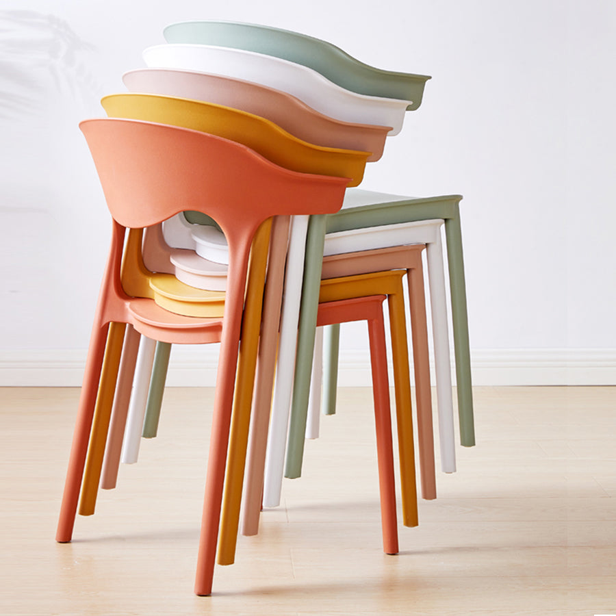 Contemporary Plastic Dining Armless Chairs Stackable Open Back Dining Side Chair Clearhalo ' kitchen&dining_furn' 'Dining Chairs' 'Dining Tables & Seating' 'dining_chair' 'furn' 'furn_dining_chair' 'Furniture' 'furniture_dining_chair' 'Kitchen & Dining Furniture' 'kitchen' 4331227