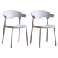 Contemporary Plastic Dining Armless Chairs Stackable Open Back Dining Side Chair Light Gray 2 Piece Set Clearhalo ' kitchen&dining_furn' 'Dining Chairs' 'Dining Tables & Seating' 'dining_chair' 'furn' 'furn_dining_chair' 'Furniture' 'furniture_dining_chair' 'Kitchen & Dining Furniture' 'kitchen' 4331230