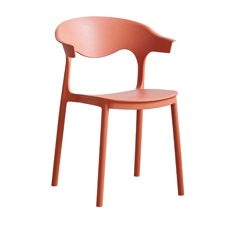 Contemporary Plastic Dining Armless Chairs Stackable Open Back Dining Side Chair Clearhalo ' kitchen&dining_furn' 'Dining Chairs' 'Dining Tables & Seating' 'dining_chair' 'furn' 'furn_dining_chair' 'Furniture' 'furniture_dining_chair' 'Kitchen & Dining Furniture' 'kitchen' 4331231