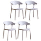 Contemporary Plastic Dining Armless Chairs Stackable Open Back Dining Side Chair Light Gray 4 Piece Set Clearhalo ' kitchen&dining_furn' 'Dining Chairs' 'Dining Tables & Seating' 'dining_chair' 'furn' 'furn_dining_chair' 'Furniture' 'furniture_dining_chair' 'Kitchen & Dining Furniture' 'kitchen' 4331232