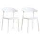 Contemporary Plastic Dining Armless Chairs Stackable Open Back Dining Side Chair White 2 Piece Set Clearhalo ' kitchen&dining_furn' 'Dining Chairs' 'Dining Tables & Seating' 'dining_chair' 'furn' 'furn_dining_chair' 'Furniture' 'furniture_dining_chair' 'Kitchen & Dining Furniture' 'kitchen' 4331237
